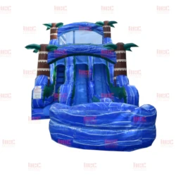 18 blue hurricane double lane inflated pool Front 1776876093 20ft Blue Hurricane Dual Lane Water Slide