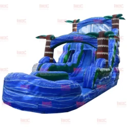 18 blue hurricane double lane inflated pool Right 1776876093 20ft Blue Hurricane Dual Lane Water Slide