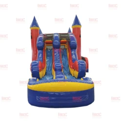 modular bt castle combo double lane inflated pool wet dryFront 56 3 BT Castle Combo Water Slide
