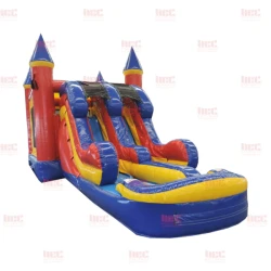 modular bt castle combo double lane inflated pool wet dryRight bd 3 BT Castle Combo Water Slide
