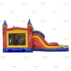 modular bt castle combo double lane inflated pool wet drySide bd4 1 BT Castle Combo - Dry