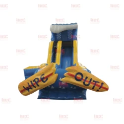 wipe out xl single lane inflated pool Front 1776876179 20ft Wipeout Water Slide
