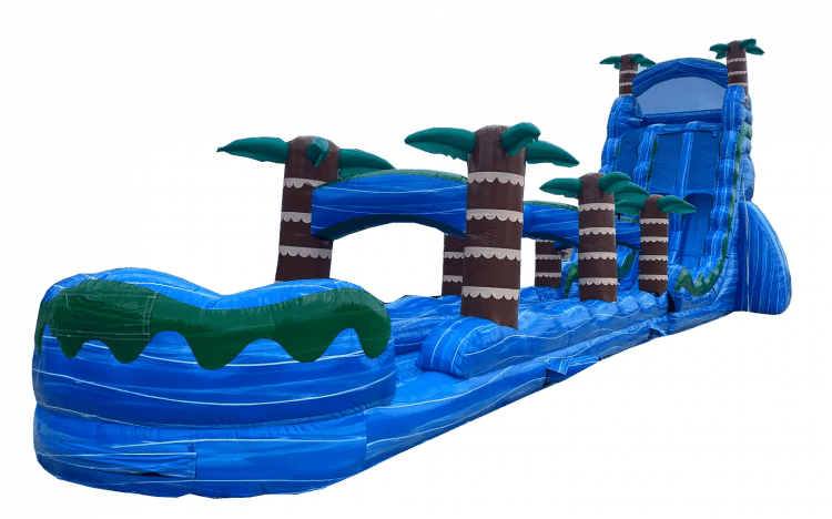 27' Blue Hurricane Water Slide w/ Slip n Slide