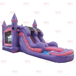 modular bt princess combo double lane inflated pool wet dry Right 3 Princess Castle Wet Slide