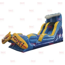 wipe out xl single lane inflated pool Right 1776876179 20ft Wipeout Water Slide